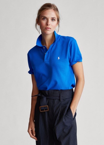 Camisa Polo Polo Ralph Lauren Mujer Azules - Classic Fit Mesh - PLNHW7648